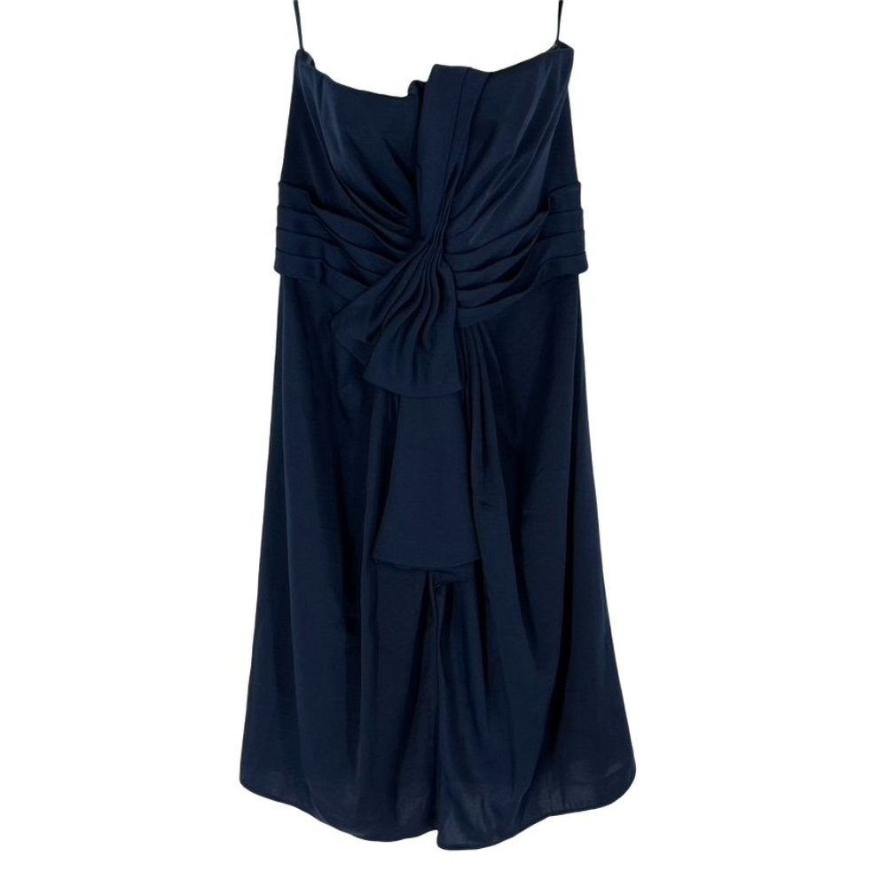 BCBGMaxAzria Palais Navy One Shoulder Cocktail Dress Size 0 I20